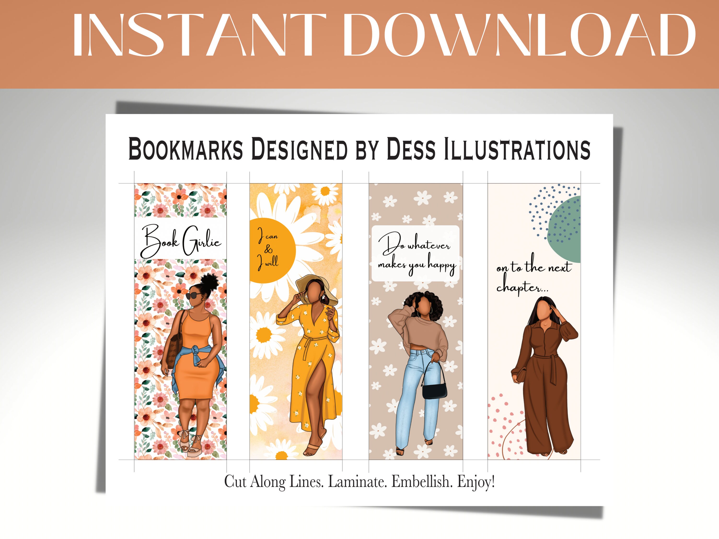 Black Girl Bookmarks | Black Women Bookmark | Printable Bookmark | DIY ...