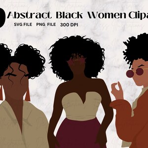 Black Woman Clipart Svg, Black Girl Clipart, Afro Girl Clipart,  Girl Clipart Png, Abstract Female Png, African American Fashion Clipart