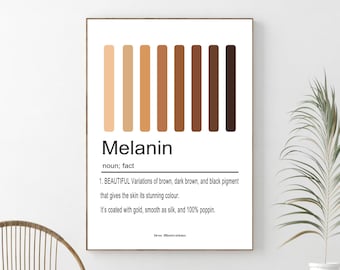 Melanin Definition Printable Art, Melanin Wall Art, African American Art, Definition Prints, Quote Art, Inspirational Quote,