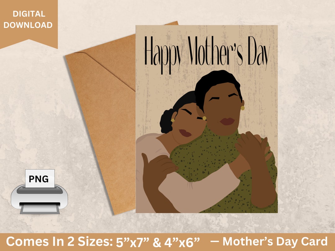 Happy Mother’s Day, Black Greeting Cards, DIGITAL DOWNLOAD, African ...