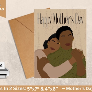Happy Mother’s Day, Black Greeting Cards, DIGITAL DOWNLOAD, African American Greeting Cards, Cards for Black Women, Greeting Card