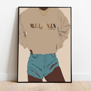 Black Girl Art, Black Woman Art, Printable Wall Art, Melanin Girl, Melanin shirt, Black Art Print, Black Wall Art, Black Girl Wall Art,