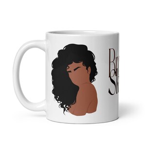 Black woman mug, 11 oz, African American Illustration, Mugs for Women, Brown Skin Girl, Black Girl Mug, Holiday Gifts