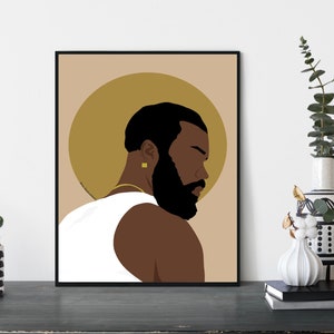 Black Man Illustration, Printable Wall Art,Black Man Art, Black Art Print,Afro Art,  Wall Decor, Modern Art, Abstract Art Print, African Man