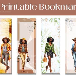 Black Girl Bookmarks | Black Women Bookmark | Printable Bookmark | DIY Bookmark | African American Woman Bookmark | Bookmark Gift