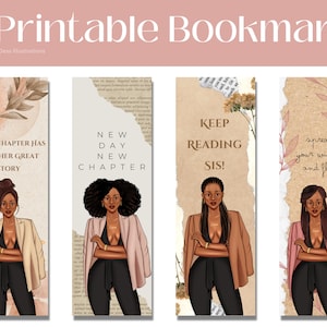 Black Girl Bookmarks | Black Women Bookmark | Printable Bookmark | DIY Bookmark | African American Woman Bookmark | Bookmark Gift