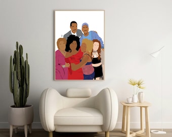 The Parkers, DIGITAL DOWNLOAD, 90's Classic Tv, Afroamerikanische Illustration, Afro Kunstdruck, Schwarze Klassik TV-Show, Schwarze Sitcom