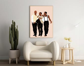 The Wood Digitaler Kunstdruck, 90er Jahre Filmklassiker, DIGITAL DOWNLOAD, Afroamerikaner Illustration, Schwarzer Klassiker, Schwarze Männer Kunst