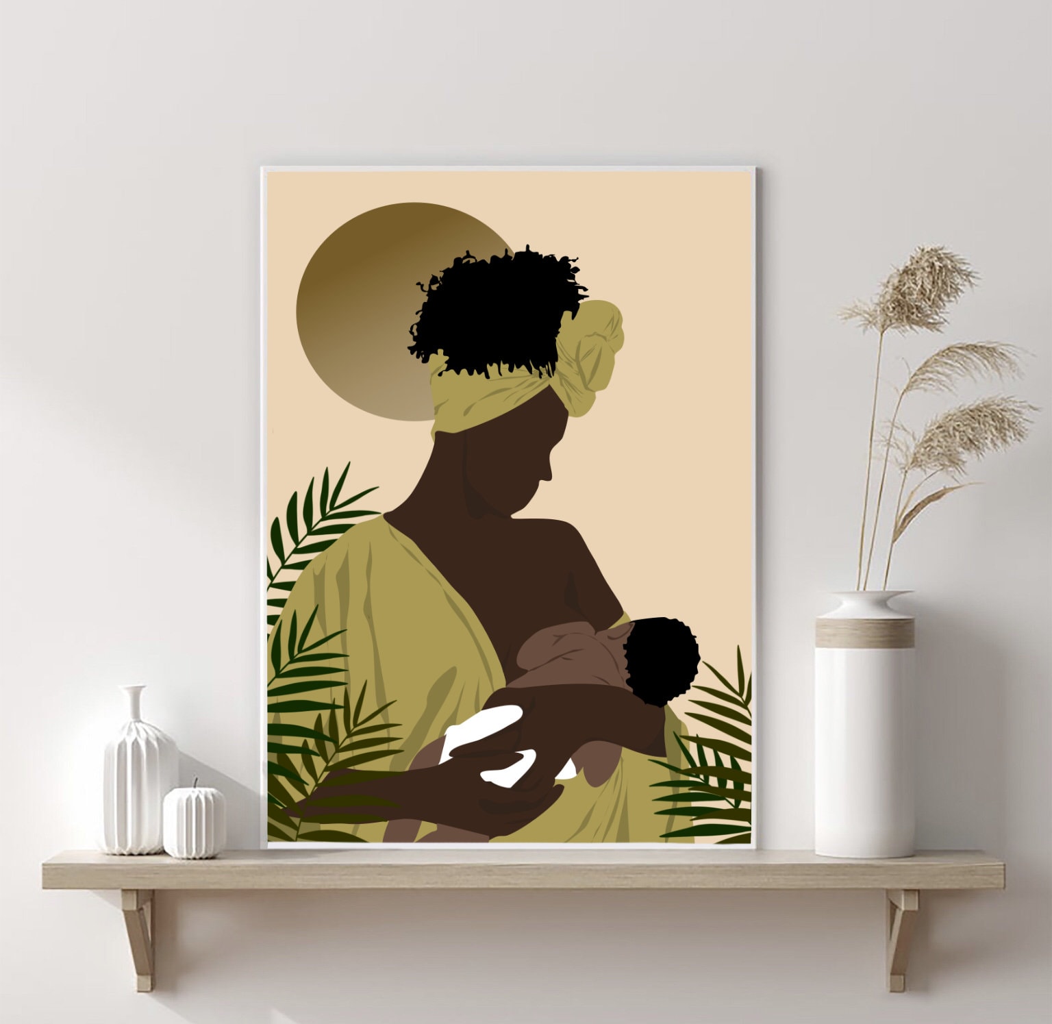 Black Mother and Child Wall Art, DIGITAL DOWNLOAD , Mother Art Print ...