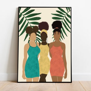 Black Woman Wall Art, Black Girl Art Print, INSTANT DOWNLOAD , African American Wall Art, African Woman Art, Wall Art, Woman Illustration