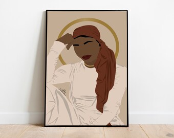 Black Woman Art, African American Art, Digital Download, Black Girl Art, Woman Art Decor, Modern Wall Art, Fashion Art, Wall Decor