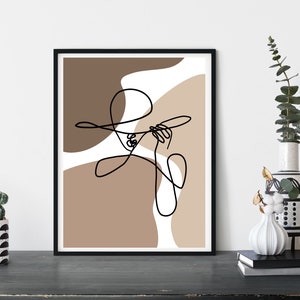 Line Art Woman, Digital Download, One Line ART, Minimalist Woman Art, Abstract Boho Wall Art, Boho Decor, Female Face Line Drawing