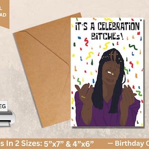 Biglietto di compleanno divertente, Biglietti d'auguri afroamericani, Biglietti d'auguri stampabili, Biglietto di compleanno Meme, Biglietto d'auguri per lui Lei, Biglietto divertente