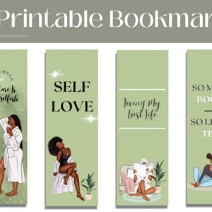 Black Girl Bookmarks | Black Women Bookmark | Printable Bookmark | DIY Bookmark | African American Woman Bookmark | Bookmark Gift