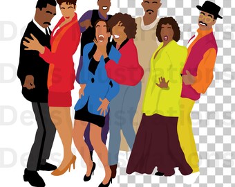 Eine andere Welt Clipart, DIGITAL DOWNLOAD, 90's Classic Tv, afroamerikanische Illustration, schwarze klassische TV-Show png, schwarze Sitcom