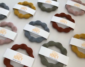 Little Honey Neutral Texture Teether Gift Packaging Boho Baby Silicone Teething Toy Neutral Baby Teether