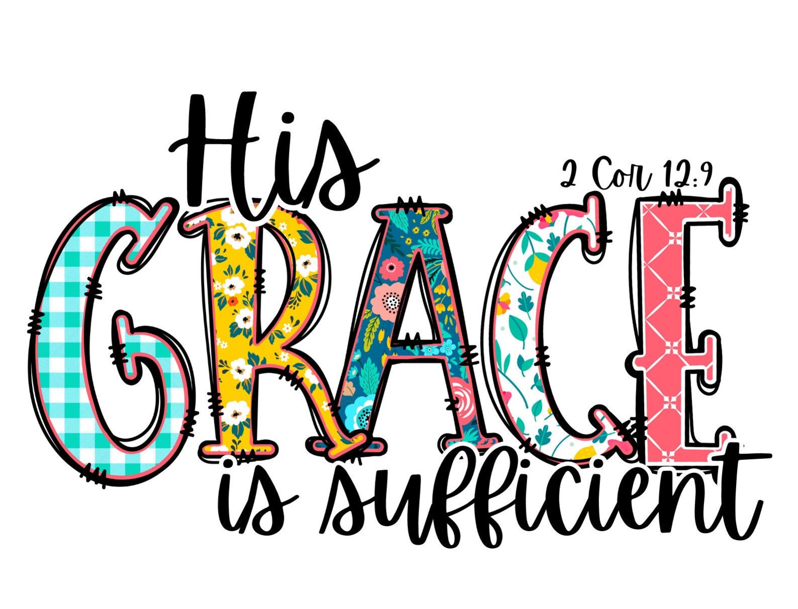 His GRACE is Sufficient Png Digital File Etsy