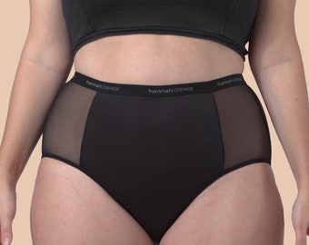 Reusable Period Underwear High Waist w/ POUCH - hannahSENSE, certified organic cotton, reusable and washable, comfortable