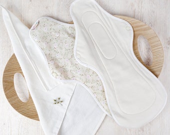 2pc. Reusable Organic Cotton Pads Super Ultra Overnight Multiples - hannahPAD, organic, reusable and washable, comfortable