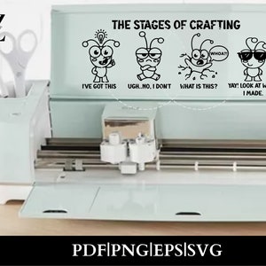 4 Stages of Crafting PNG| Digital Download| png svg| Stages of Crafting| eps pdf| Cut File| Cricut File| SVG Files for Cricut