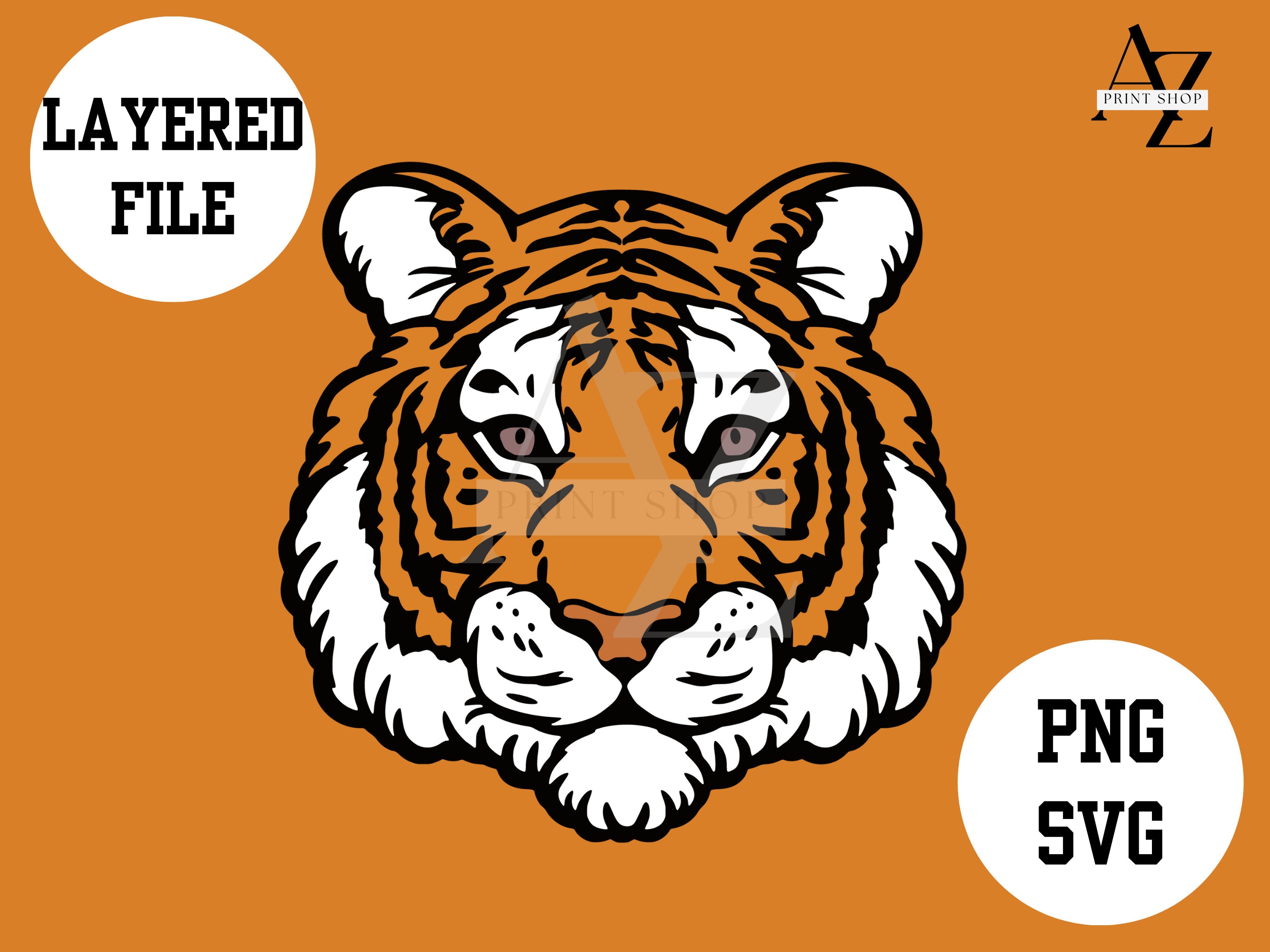 Tiger SVG Png Tiger Mascot Digital Download - Etsy