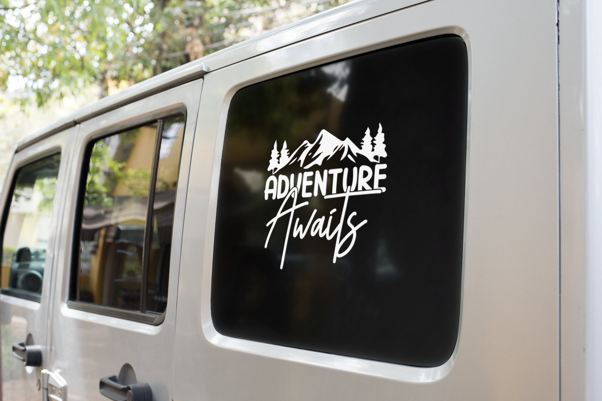 Car Decal Vinyl Laptop Truck Van Water Bottle adventure Awaits Gift for