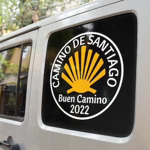 Car Decal Vinyl for Laptop Truck Water Bottle Camino De Santiago Saint James Way Shell with Date/Year Commemorative Personalized