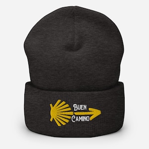 Camino De Santiago Pfeil Muschel für Reise oder Gedenken an Ihre Pilgerreise Frances The Way Geschenk Peregrino Buen Camino Cuffed Beanie Gorra