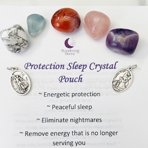 Protection and Sleep Crystal Set with Instruction Book, Crystals for Sleep, Crystals for Protection, Energy Protection, Sleep Crystal Kit