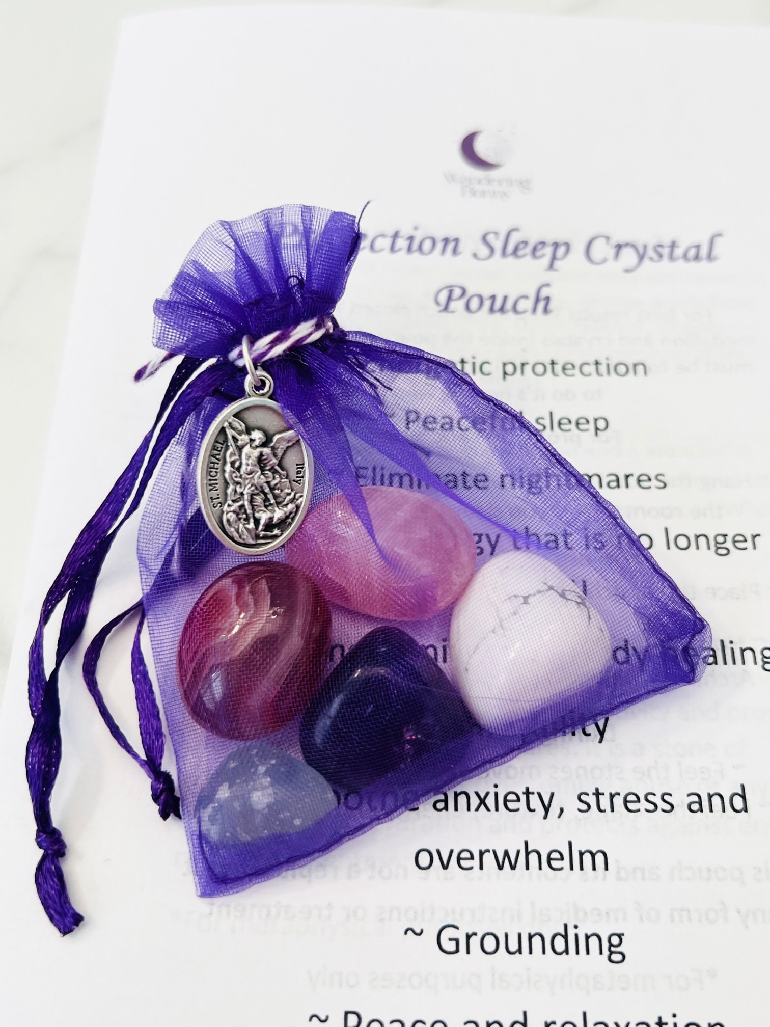 Protection and Sleep Crystal Set With Instruction Book, Crystals for