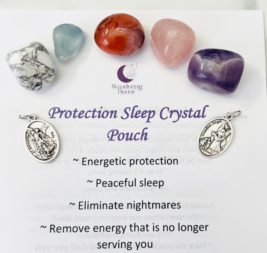 Protection and Sleep Crystal Set With Instruction Book, Crystals for Sleep, Crystals for