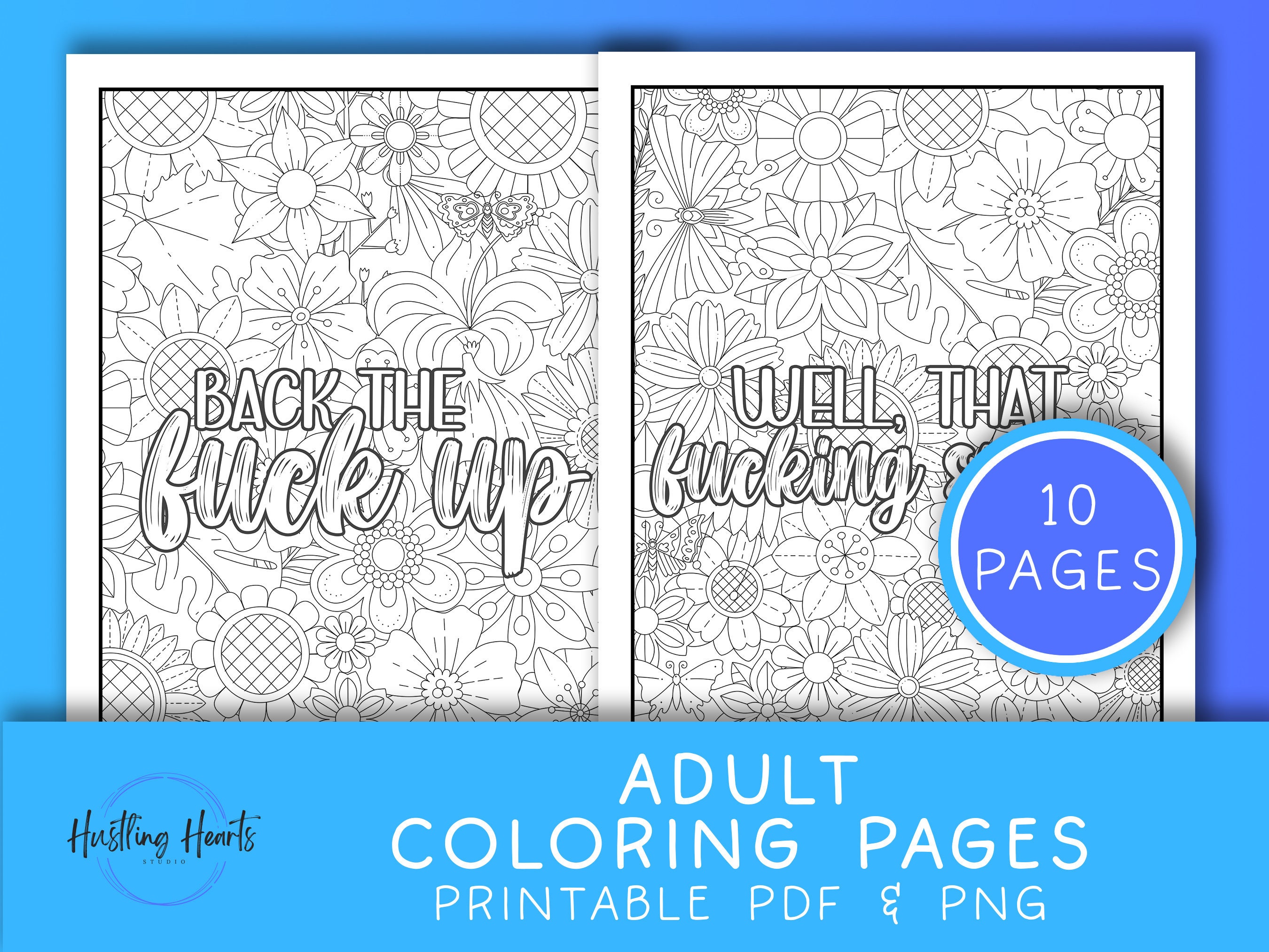 10 Adult Coloring Pages Printable Curse Words Swear Word Coloring