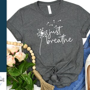Just Breathe Dandelion SVG | Pobieranie cyfrowe | PNG JPG | Natychmiastowe pobieranie | diy Cricut Silhouette TShirt Sublimacja Winyl Plik
