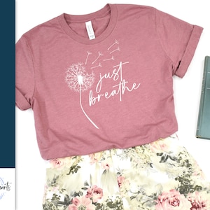 Just Breathe Dandelion SVG | Pobieranie cyfrowe | PNG JPG | Natychmiastowe pobieranie | diy Cricut Silhouette TShirt Sublimacja Winyl Plik