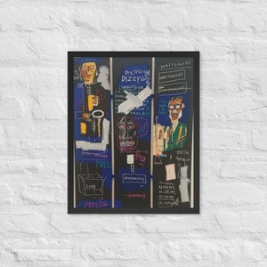 Framed Jean-Michel Basquiat Poster – Modern Art Print – Black Art Wall Decor – Street Art Decor – Basquiat Art Gift for Art Lovers