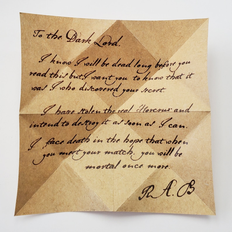 R.A.B. letter to the dark lord