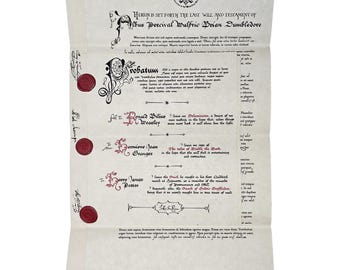 The Last Will and Testament of the wizard headmaster from the magical school - replica size 11.7x17 inches.