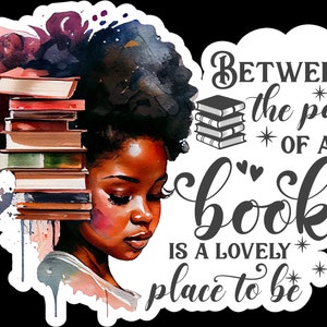 Buchliebhaber 3"Vinyl Aufkleber | Aufkleber für schwarze Leserinnen |African American Book Lover | Aufkleber Abziehbilder