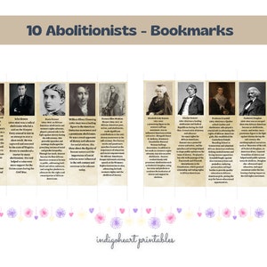 Abolitionists | Juneteenth | Black History Month | Printable | Digital Download Bookmarks
