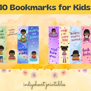 Segnalibri per bambini / Segnalibri diversi / Segnalibri per bambini afroamericani / Segnalibri divertenti / Segnalibri cartoni animati