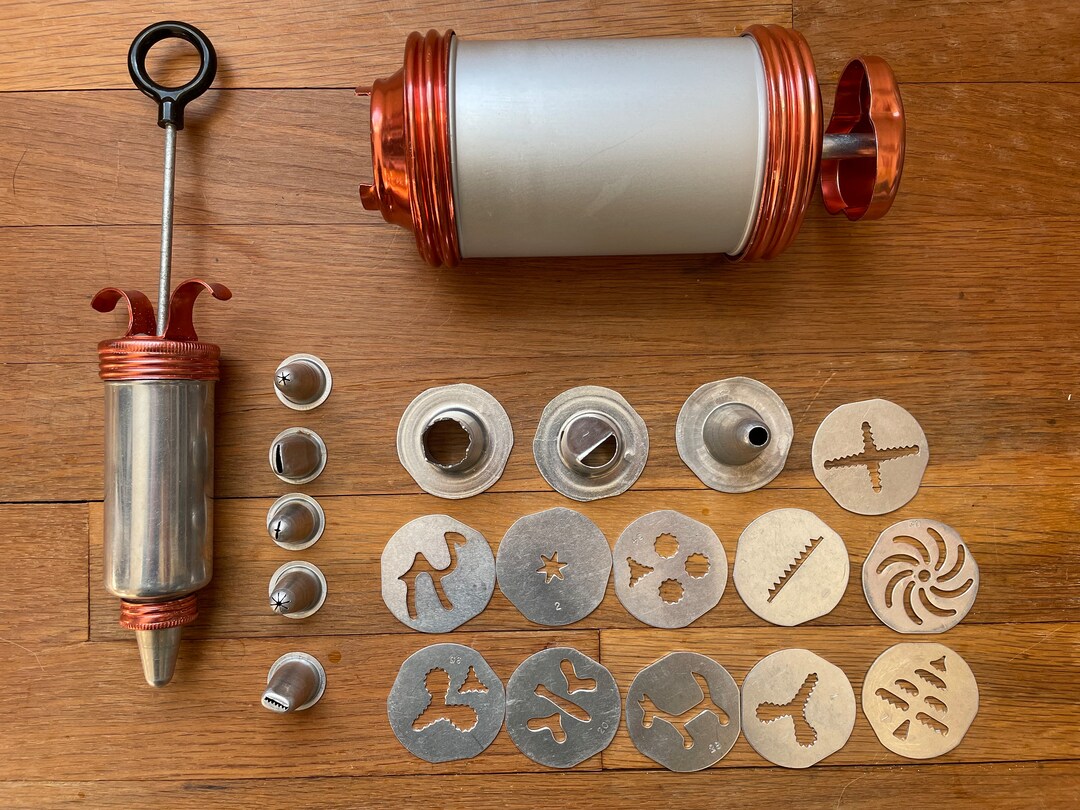 Vintage Aluminum Cookiepastry Press With Custard/frosting Etsy