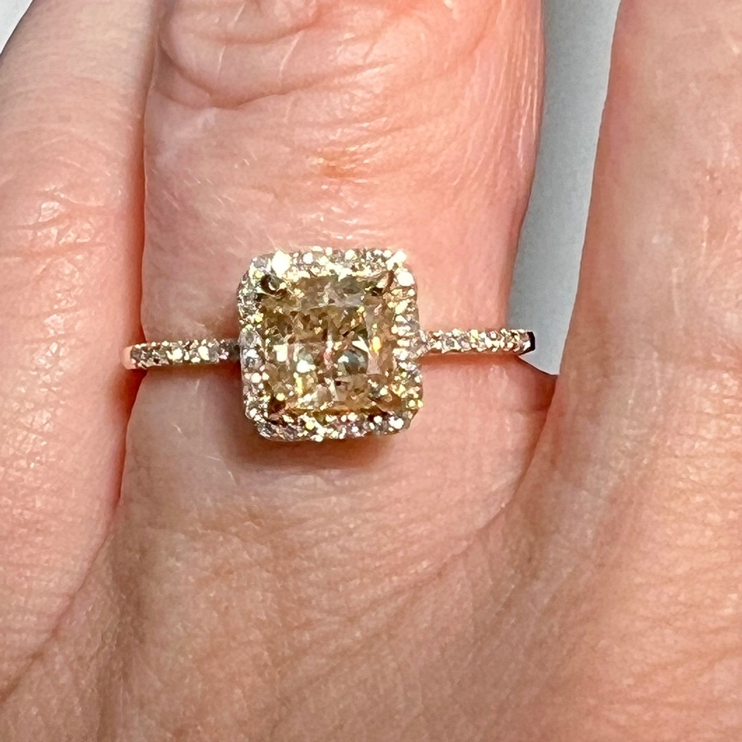 GIA 1CT Cushion Modified Brilliant Cut Natural Fancy Yellow Diamond