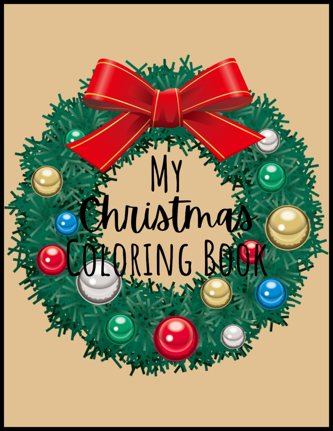 Christmas Coloring Book, Kids Christmas Coloring Book, Printable