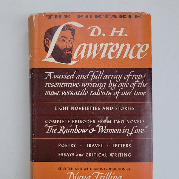 The Portable D. H. Lawrence. The Viking Portable Library 28.  1947 hardcover with dustjacket.  Introduction by Diana Trilling.