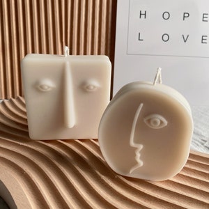 Abstract Face Set,Unique Candle,Candle Gift,Candle Decor,Decorative Candle,Home Decor,Funky Candle,Candle Set,Gift for Her,Gift for Him, image 2