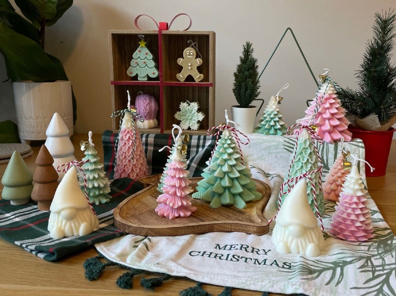 Christmas Tree, Christmas Candle Gift, Handmade Candle, Special Holiday Gift, Holiday Candle Gift, Home Decor Candle White