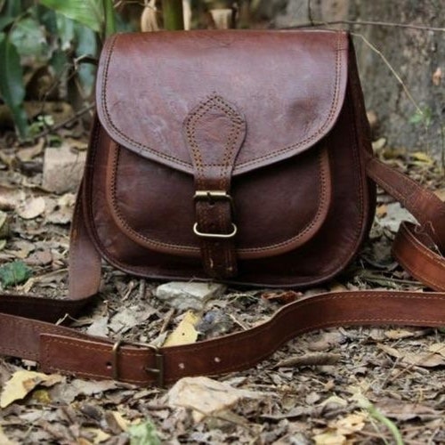 Genuine Leather Sling Bag Crossbody Purse Handmade Hiking - Etsy