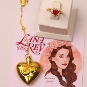 LANA DEL REY Logo * GOLD w Removable COKE SPOON NECKLACE ENDLESS SUMMER  TOUR