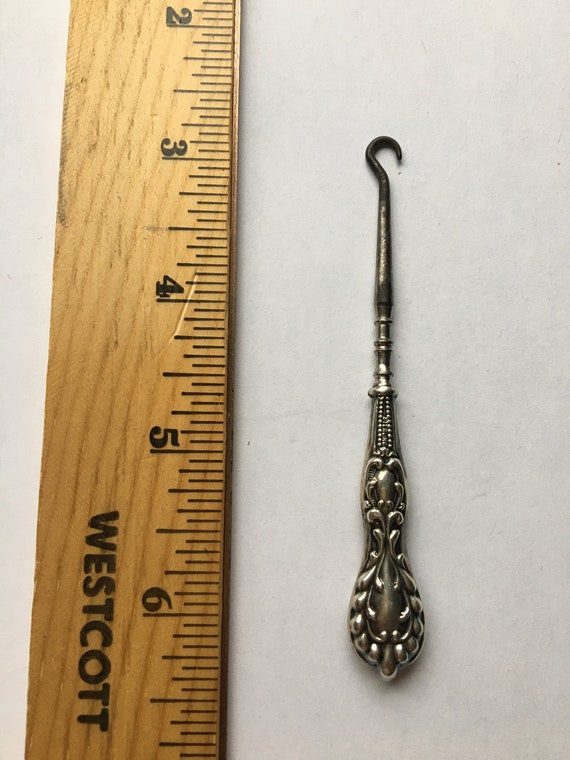 Antique button hook sterling - Gem
