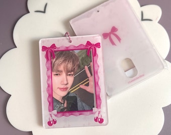 Acrylic Photo Card Holders, Kpop, Pink, Coquette, Double Sleeve